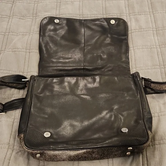 Hugo Boss Black and Tan Buttery Soft Leather Laptop Bag